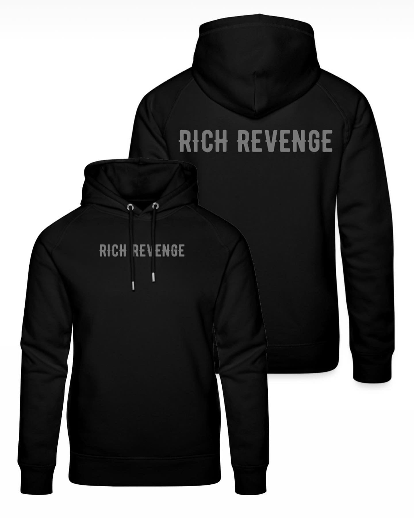 Rich Revenge Kapuzenpullover Schwarz Grau